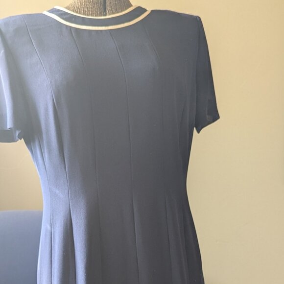 Cynthia Howie for Maggy Boutique Navy pleated dress - Picture 1 of 9